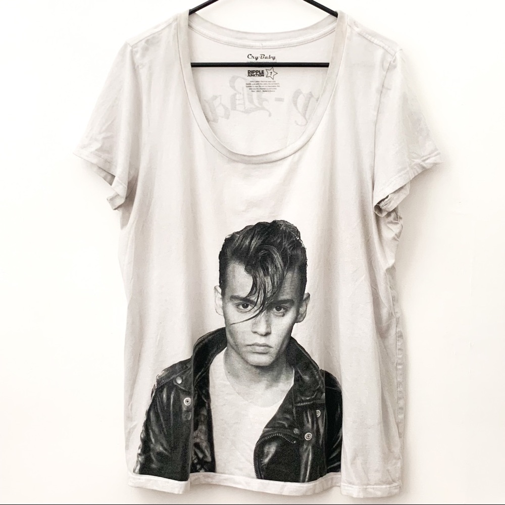 Ripple Junction Johnny Depp Cry Baby Scoopneck T-shirt - Plus Size